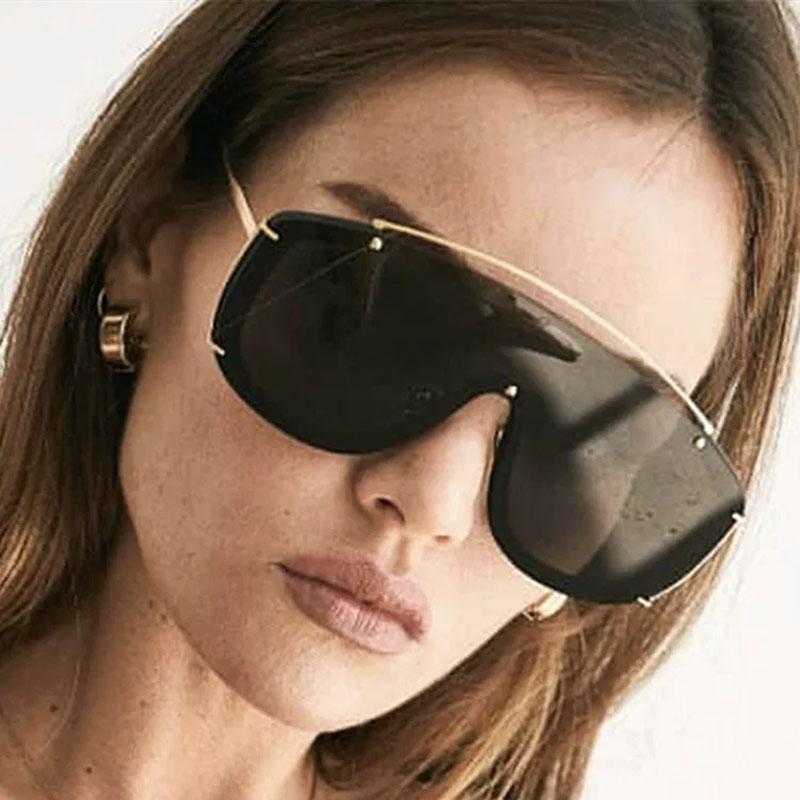 Oversized Vintage Sunglasses Women For Men Luxury Brand Designer Sun Glasses Steampunk Popular Hip Hop Rivet Eyeglass Uv400