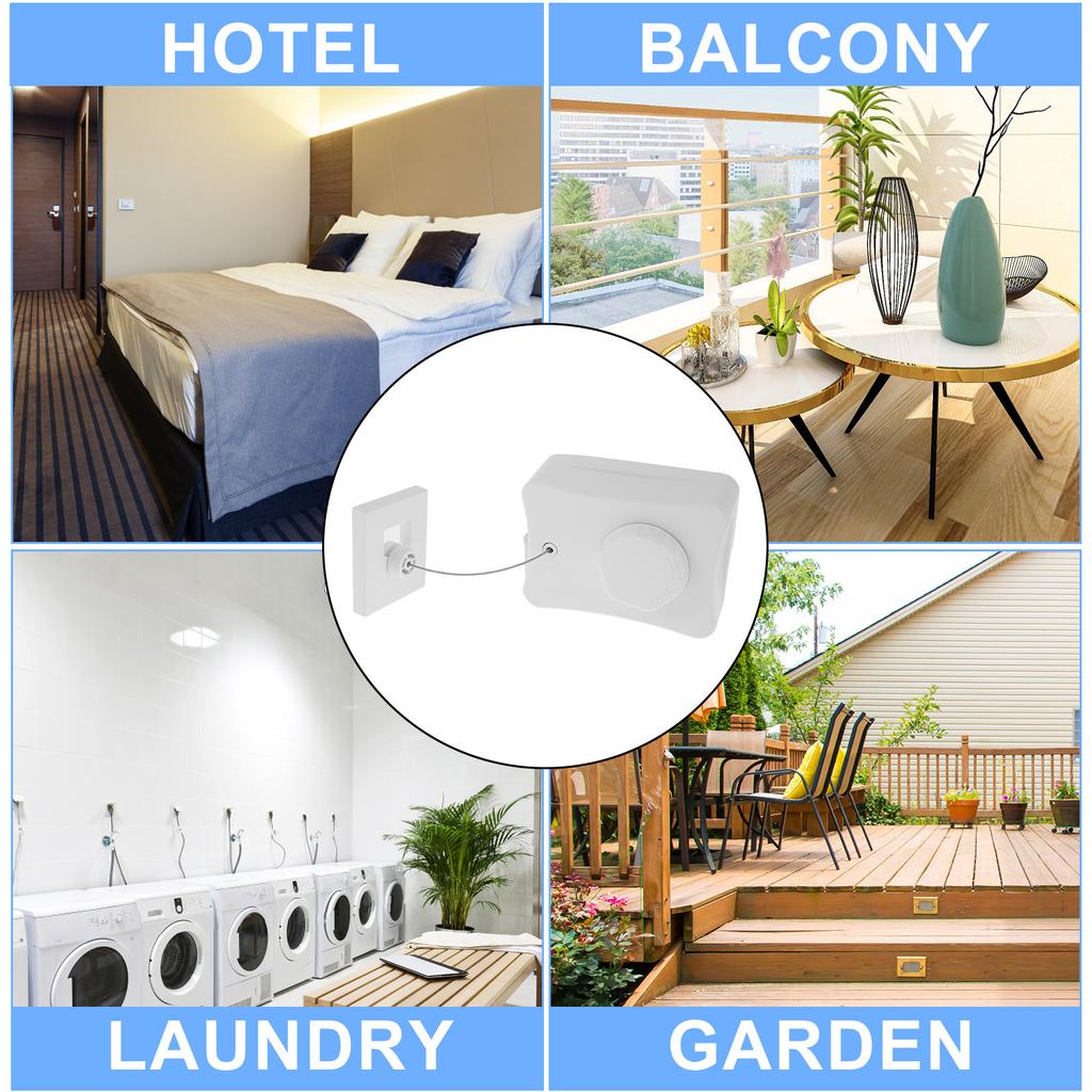 Einziehbare Wäscheleine 5M Durchhängschutz Wäschetrocknerleine Platzsparend für Innen Wandmontage Unsichtbare Wäscheleine Neu