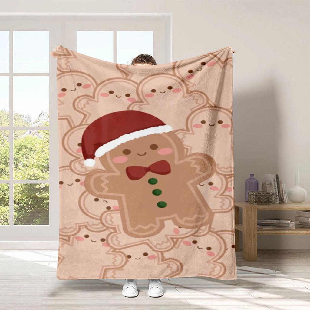 Christmas Cartoon Series Printed Blanket for Sofa Travel Camping Living Room Office Conditioning Blanket for All Seasons Gifts