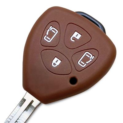 IKT Silikonhülle für Toyota, Keyless Keyless Schlüssel, 4 Tasten, Braun, Alphard, Noah, Voxy,