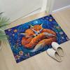 Enchanting Foxes Rug Cozy Living Room Decor with Vibrant Artwork Unique Home Accessories Anti slip carpet can be machine washed