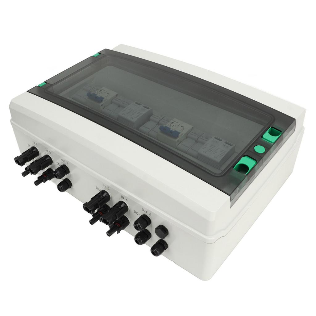 4 in 2 Out PV Solar Combiner Box DC1000V IP65 Wall Mounted Photovoltaic Combiner Box