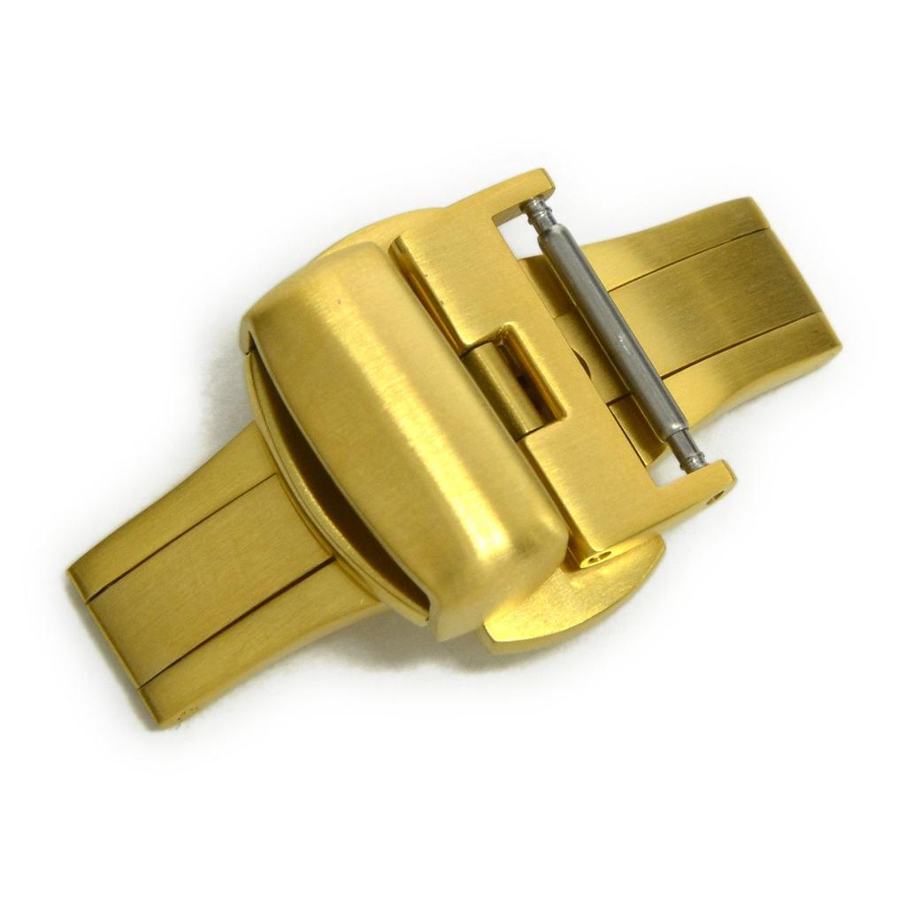 CASSIS Watch Strap with Satin with Replacement CAYGS014 D-Buckle (PBF D-BUCKLE), Finish, 14mm, Gold, Tool,