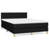 Cadre de lit avec matelas - Maison Exclusive - 140x200 cm - Tissu Noir - Support moyen-dur