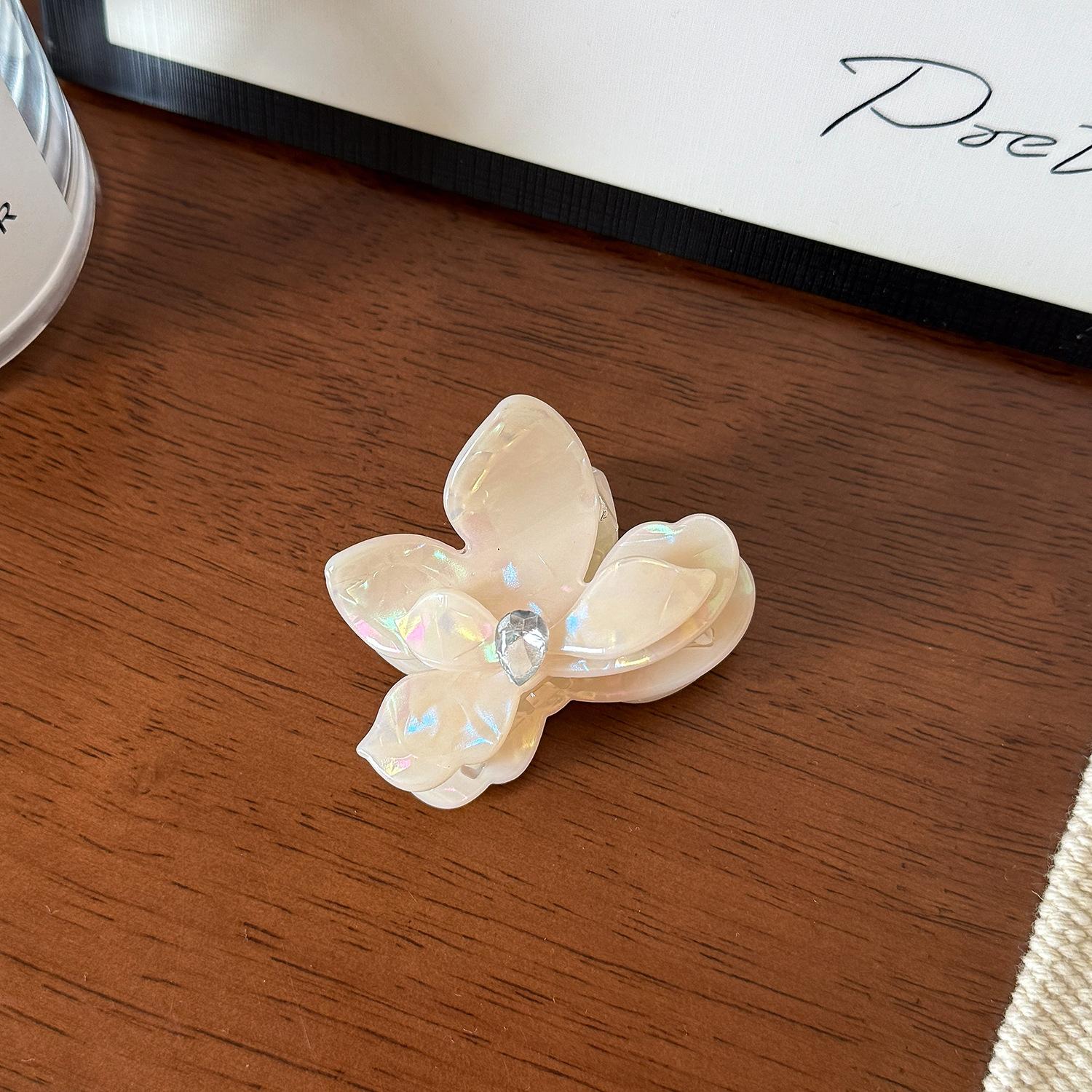 

9.5/6см Акриловая заколка для волос в виде цветка, красочная заколка-краб для волос с цветочным узором из страз, высококачественная заколка для хвостика для женщин, головной убор для девочки 6cm