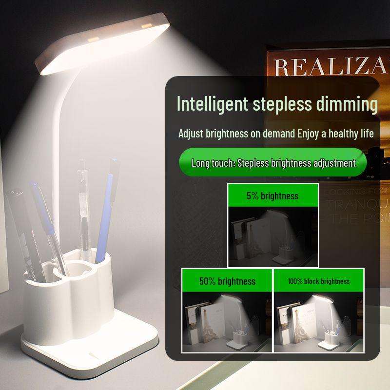 Dual-Use LED Desk Lamp with Eye Protection, Long Battery Life, Large Capacity, Night Light, Anti-Blue Light, Ideal for Students.