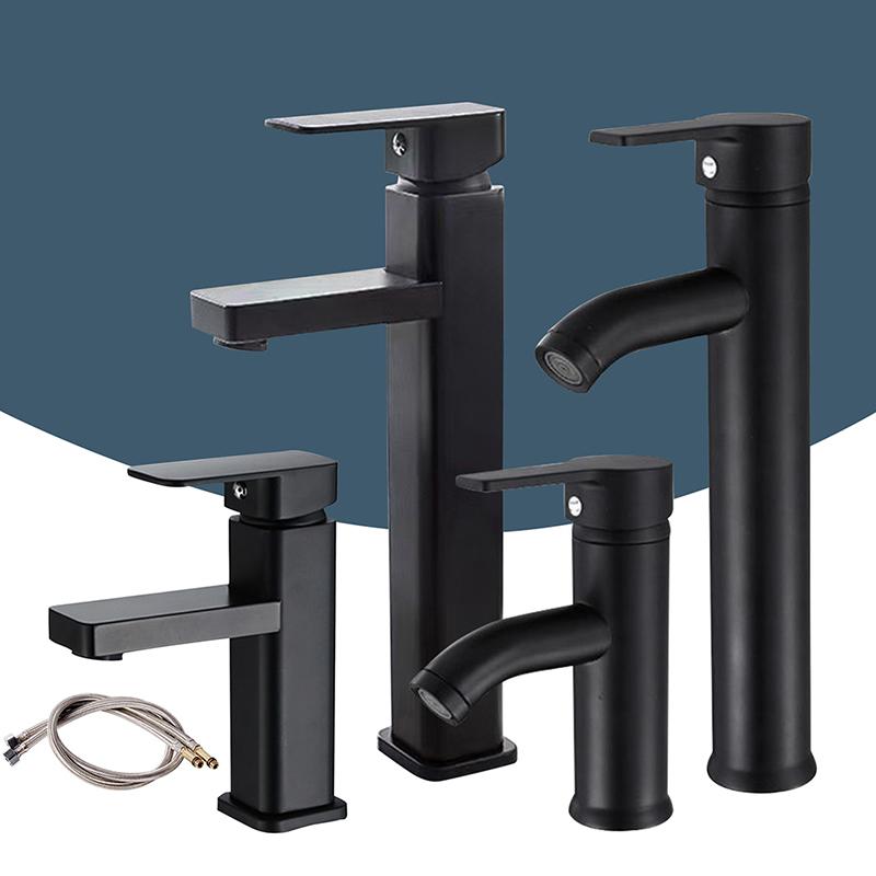 Lavoar Chiuvetă Baie Baterie Scurt/Înalt Înnegrit Cald Rece Bater Robinet Apa Baterie Lavoar Baterie Gospodărie Baie