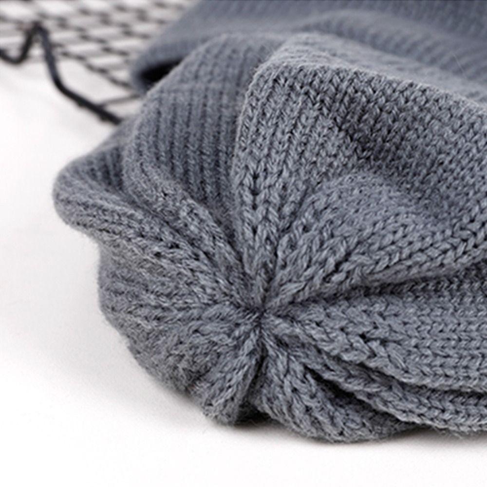 Coldproof Knitted Hat Warm Ear Protection Casual Beanies  for Autumn Winter