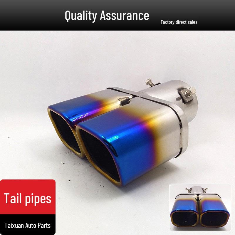 Compatible Tailpipe for X-Trail/Koleos: Square Dual Outlet Stainless Steel Exhaust