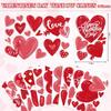 Whaline 9 Sheet Valentine's Day Heart Window Clings Red Pink Love Heart Reble Window Decals for Wedding Anniversary Home Office Classroom Window