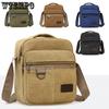 Men's Canvas Crossbody Bag Multi-Pocket Shoulder Messenger Bag with Top Handle Casual Sling Bag for Work Travel & Daily Use