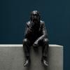 3D Printed Thinker Figurine, Small Upset Clown Shelf Sitter for Living Room Bookshelf Office Desktop Decor