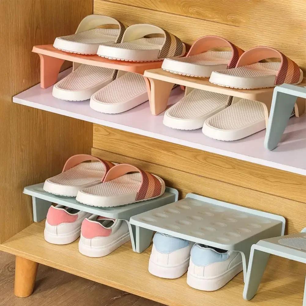 Shoes Holder Shelf Shoes Storage Rack Space Saving Double Shelf Household Multifunctional for Home