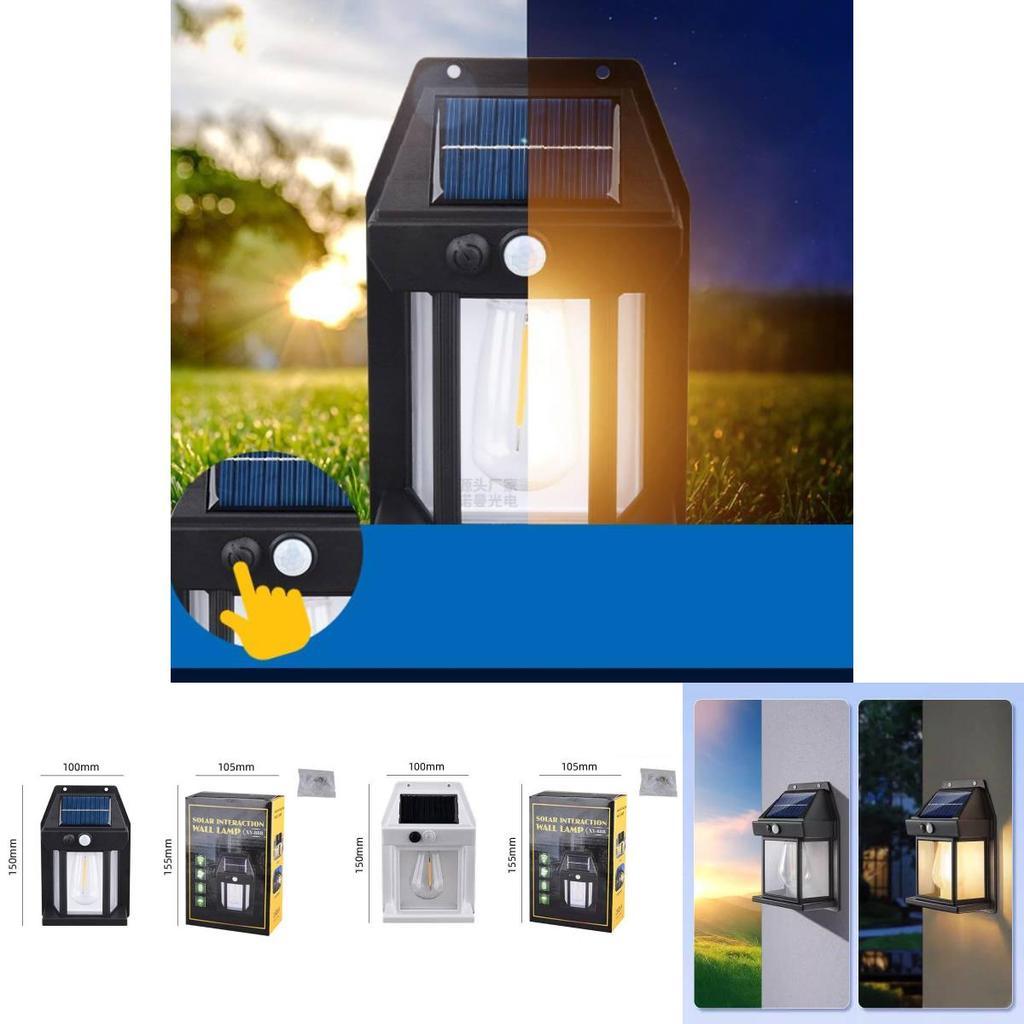 Solar Powered Outdoor Wall Light With Motion Sensor For Garden And Patio Decor