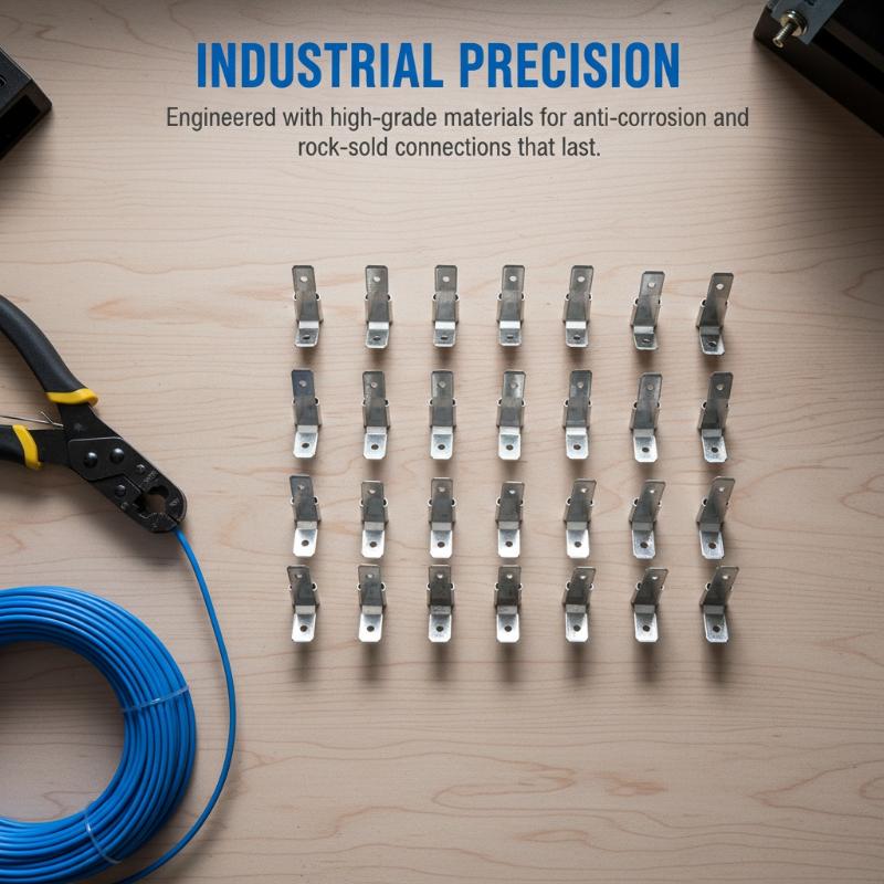 6.3 Mm Double Piggyback Spade Connectors Voltage Drop Wear And Tear Resistant
