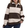 Women's Stylish Casual Loose Fit Long Sleeve Pullover Sweatshirt with Zipper and Collar