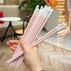 New Style 10-Pair Pack Pink Girly Heart-Themed Alloy Chopsticks, Food-Grade Reusable Plastic Chop Sticks Tableware for Home and Party Use