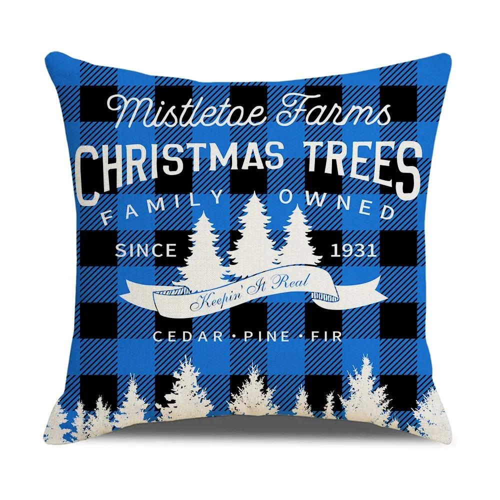 Xmas Cushion Cover Pillowcase Holiday Decor Christmas Pillow Covers Antler Bear Snowflake Christmas Tree Pillow Case