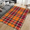 Plaid Pattern Carpet In Warm Orange and Red Tones, Modern Home Decor Suitable for Use As an Anti-slip for Living Room Bedroom Sofas