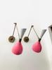 Mid Century Italian Brass Wall Sconce: Pink & White Diabolo Lamp