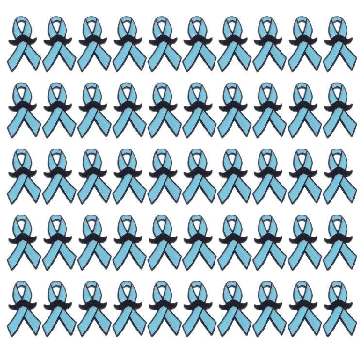 

50Pcs Alloy Cancer Awareness Brooch with Back Clasp Blue Ribbon Brooch Lapel Pin Awareness Pin For Garment Embellishment 1