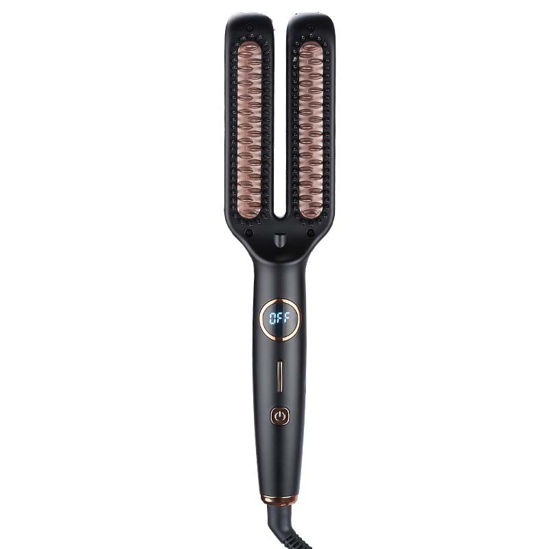 

Electric Anti Frizz Hair Hot Comb Brush Straightener One Step 2 In 1 Ceramic Hair Straightener Brush With Lcd Digital Display AU чорний