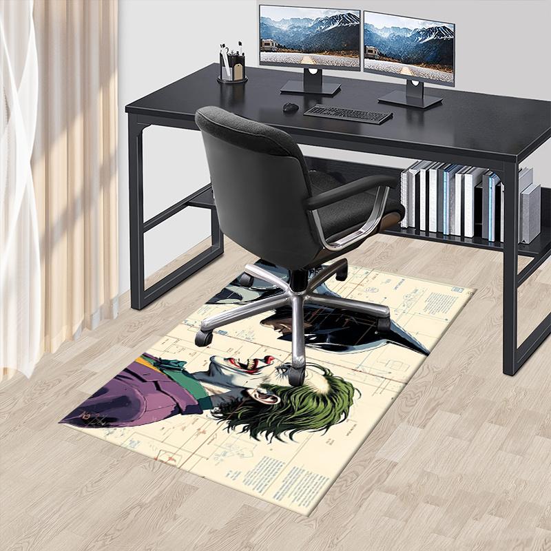 Batman,Joker Office Carpet Chair Mats, Home Decor Dormitory Floor Protector With Anti-Skid Backing, Large Area Coverage, Christmas Decoratio 60cm by 90cm