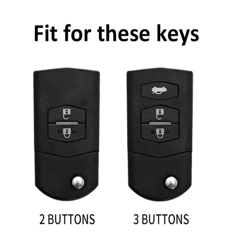 2025 Gorący Pokrowiec na Kluczyk Samochodowy ze Stopu Cynku Osłona do MAZDA 3 5 6 CX-5 CX-7 CX-9 Miata MX-5 MPS SP23 3 Przyciski Składany Ochronny