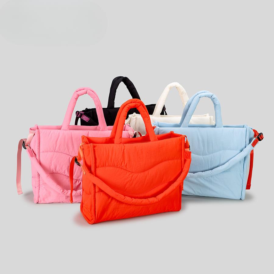Geantă de mână pentru femei, geantă de mână din nailon, tip sandwich, mare capacitate, geantă de umăr tip crossbody, geantă de mână pentru computer, geantă de mână pentru computer