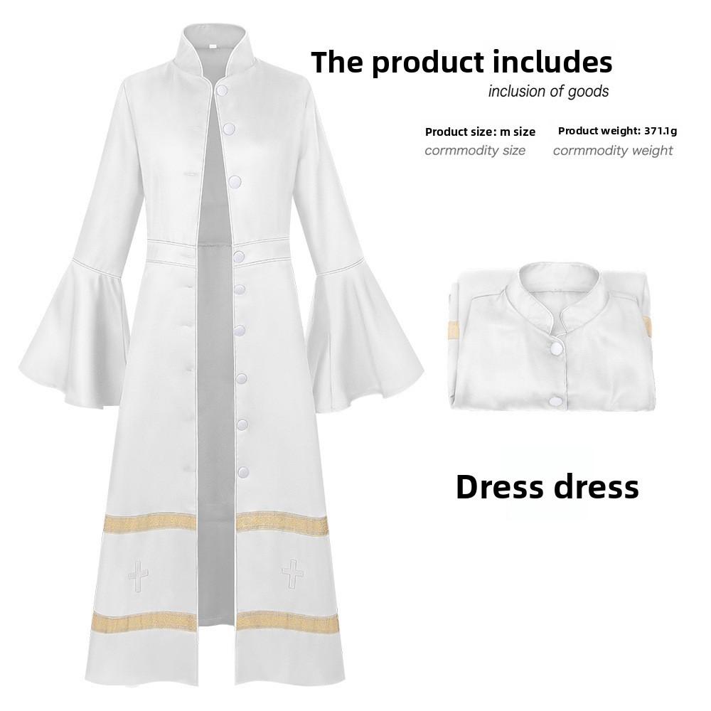 Fantasy Wizard Cosplay Dress With Polyester Fabric For Halloween Costume Party