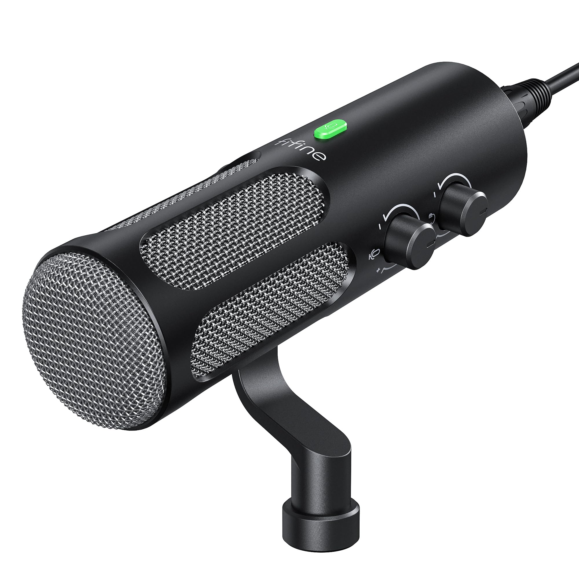 

FIFINE Tank3 Dynamic Noise USB Cable Mixer Stereo Mini Mute Ideal for Live Game and Narration Microphone, USB/XLR Connection, Unidirectional, чорний