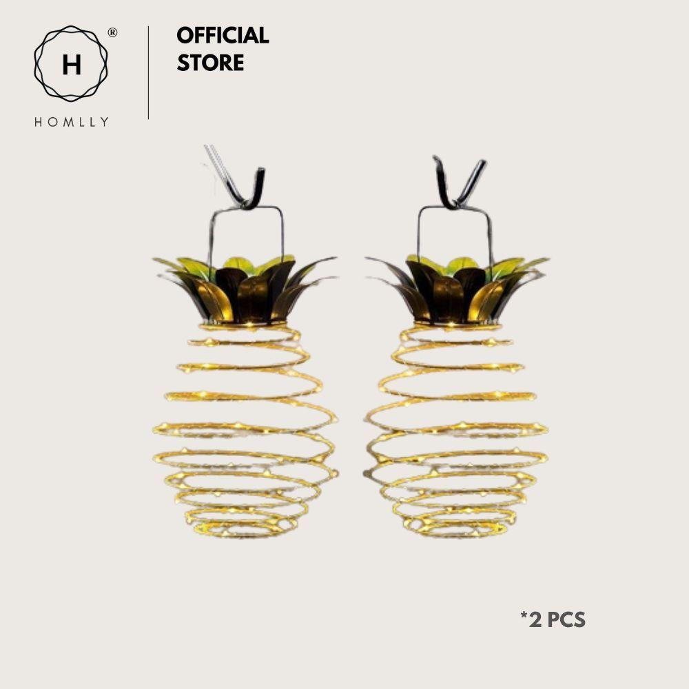 Homlly Solar Pineapple Spiral 24 LED Lantern Lamp Chinese New Year Decoration 2PCS