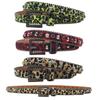 2,3" Brede Damesleren Riem met Luipaardprint en Strass Gesp - Hoge Kwaliteit, Hip Hop-Geïnspireerd Nachtclub Accessoire.