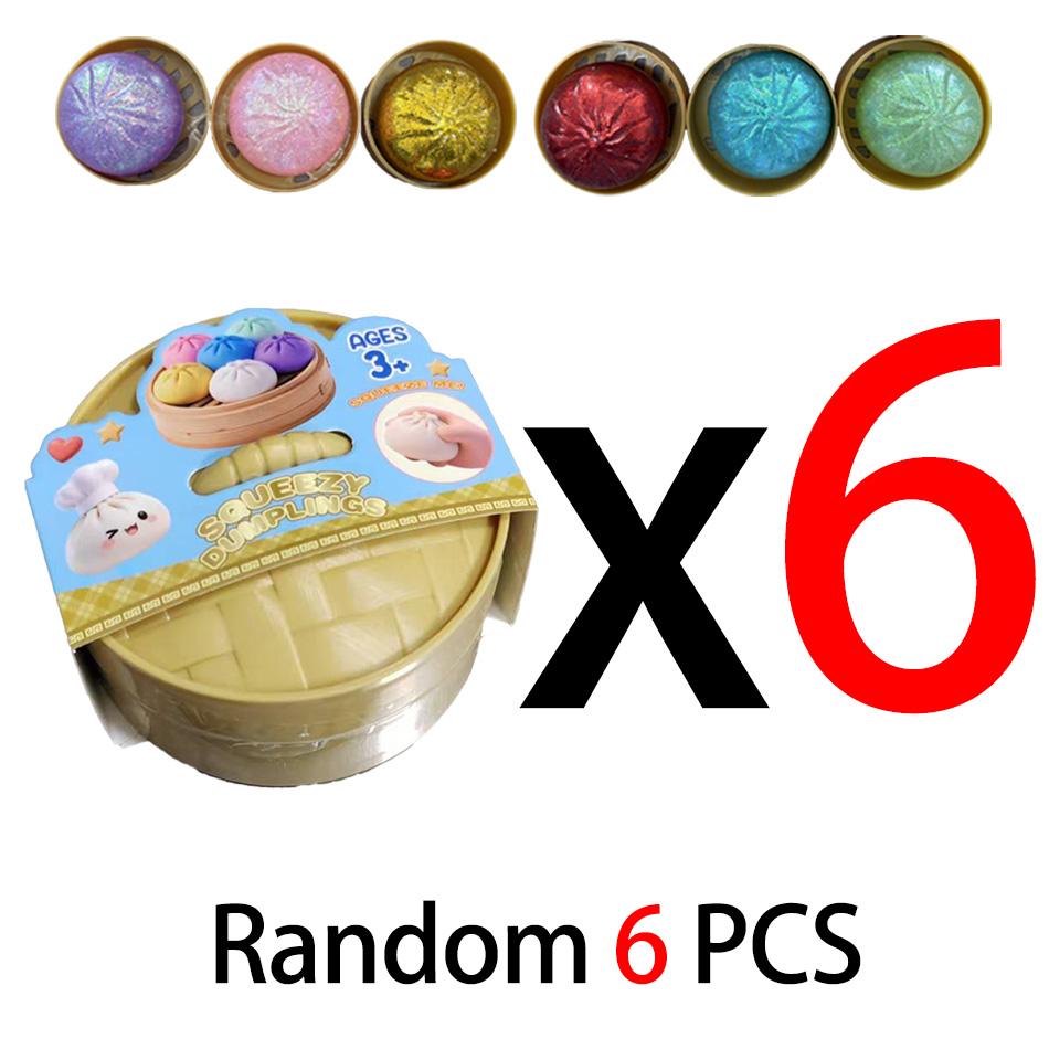 Colorful Stress Relief Balls In Dumpling Squishies Shape Reusable Low Elasticity Toys For Decompression Plastic Stress Balls