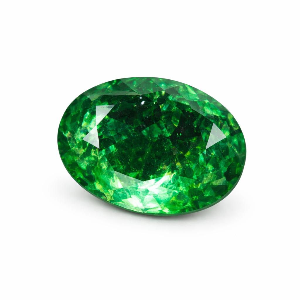 Natural Green Emerald Loose Gemstone 6.54 Ct Colombian Oval Cut for Jewelry Making and Crafts