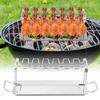 Chicken Leg Rack For Grill Grill Chicken Leg Rack Stainless Steel Non Stick Foldable BBQ Tools For Barbecue Backyard Cooking