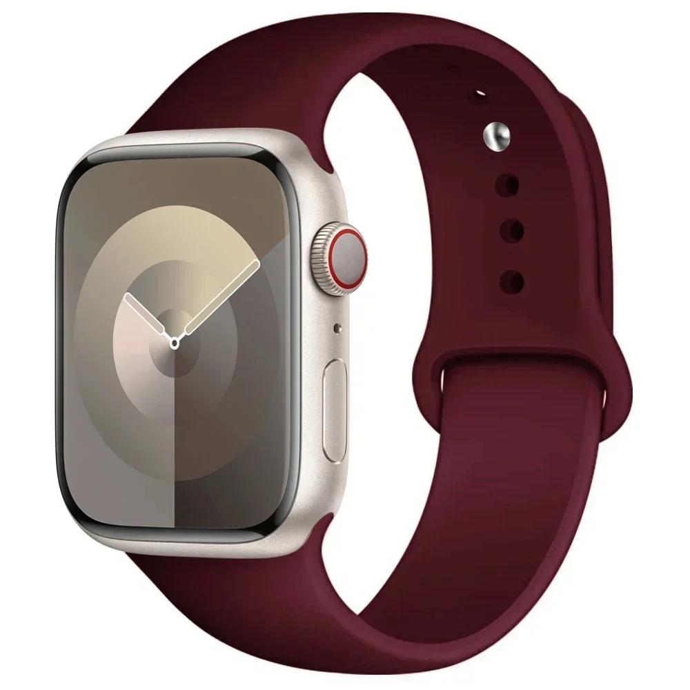 Silicone Sport Band For Apple Watch Strap49mm 44mm 45mm 40mm 41mm 42mm 38mm Bracelet Iwatch Series9 8 7 6 5 4 3SE Ultra 2 Correa