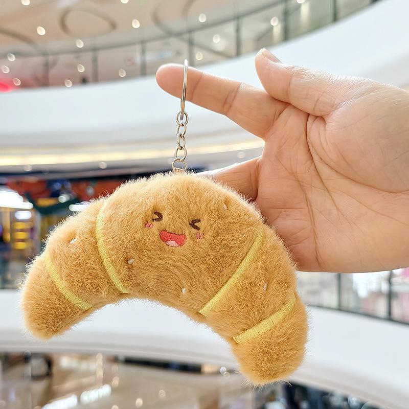 Cute Hamburgers French Fries Delicious Food Pendant Plush Stuffed Toy Doll Bag Pendant Keychain Jewelry Accessory Decoration