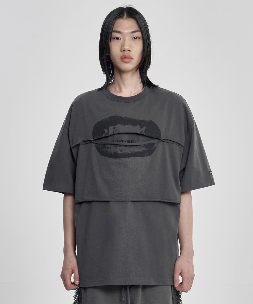 AJOBYAJO S=D Layered T-Shirt [Charcoal]