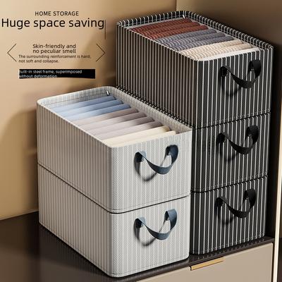 Boîtes de rangement en tissu Oxford avec cadre en acier, organiseur de vêtements pliable, conteneurs de rangement sous le lit pour chambre, placard, dortoir
