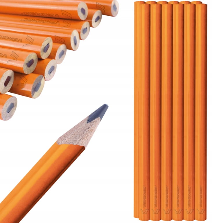 Set of 12 construction pencils 18cm carpentry