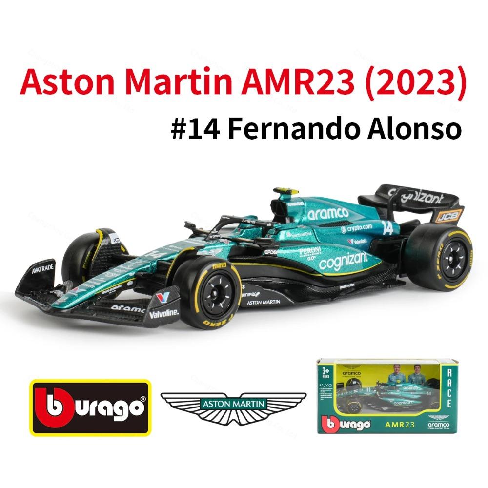 Ббураго 1:43 Aston Martin AMR23 2023 #18 #14 F1 Racing Формульный Автомобиль Статическая Симуляция Металлическая Литая Модель Автомобиля