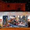 Durable polyester fiber Christmas garage banner - Snow train and tree design  suitable for winter and home decoration