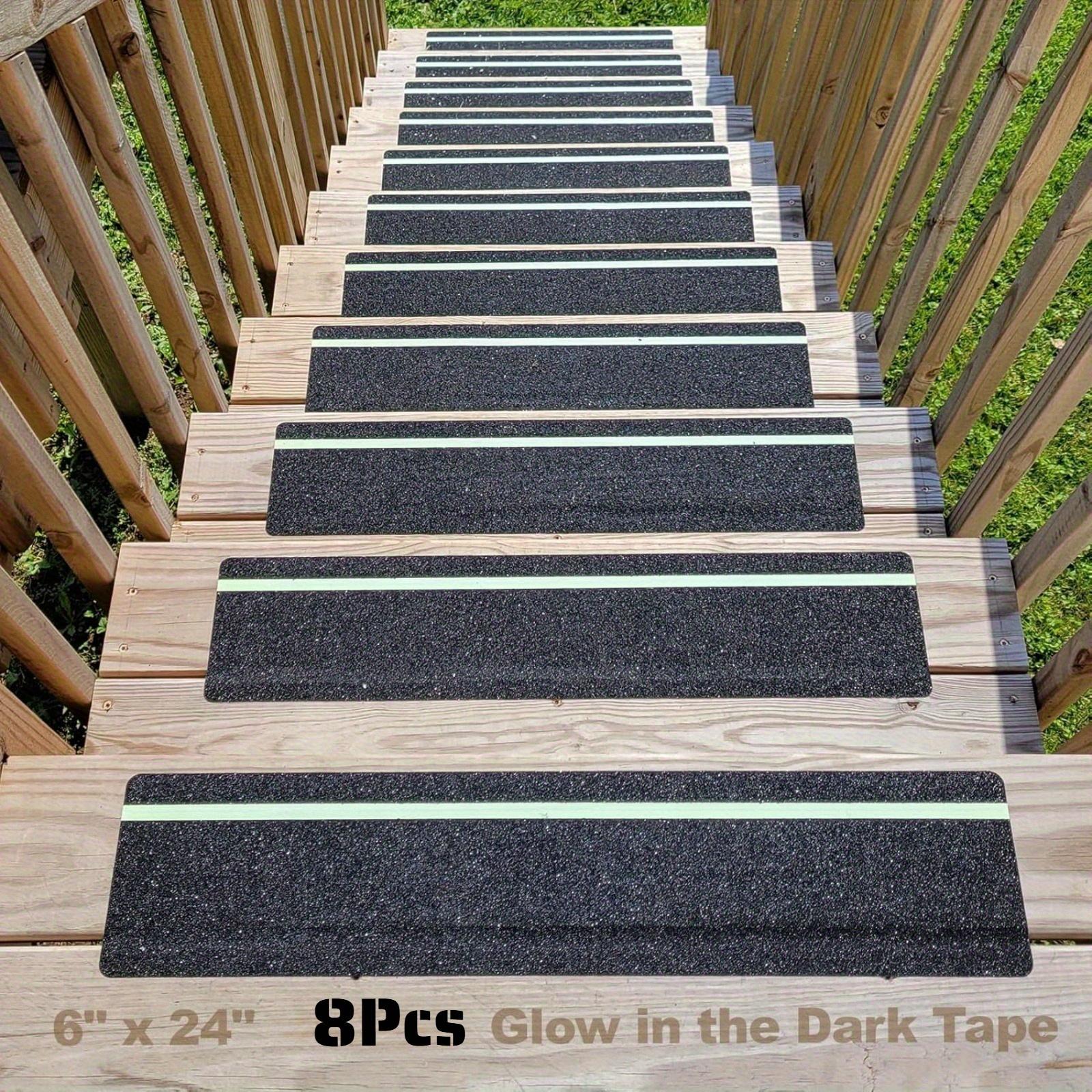 4 шт. Светящаяся в темноте нескользящая лента-захват, Высокофрикционные полосы 15,24x60,96 см, Водонепроницаемая и противоскользящая для наружных ступеней, лестниц в подвале 4PCS