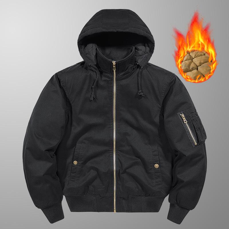 

Стеганая одежда Мужская повседневная бархатная утепленная куртка осенне-зимняя многофункциональная ветрозащитная стеганая хлопковая куртка 4XL чёрный