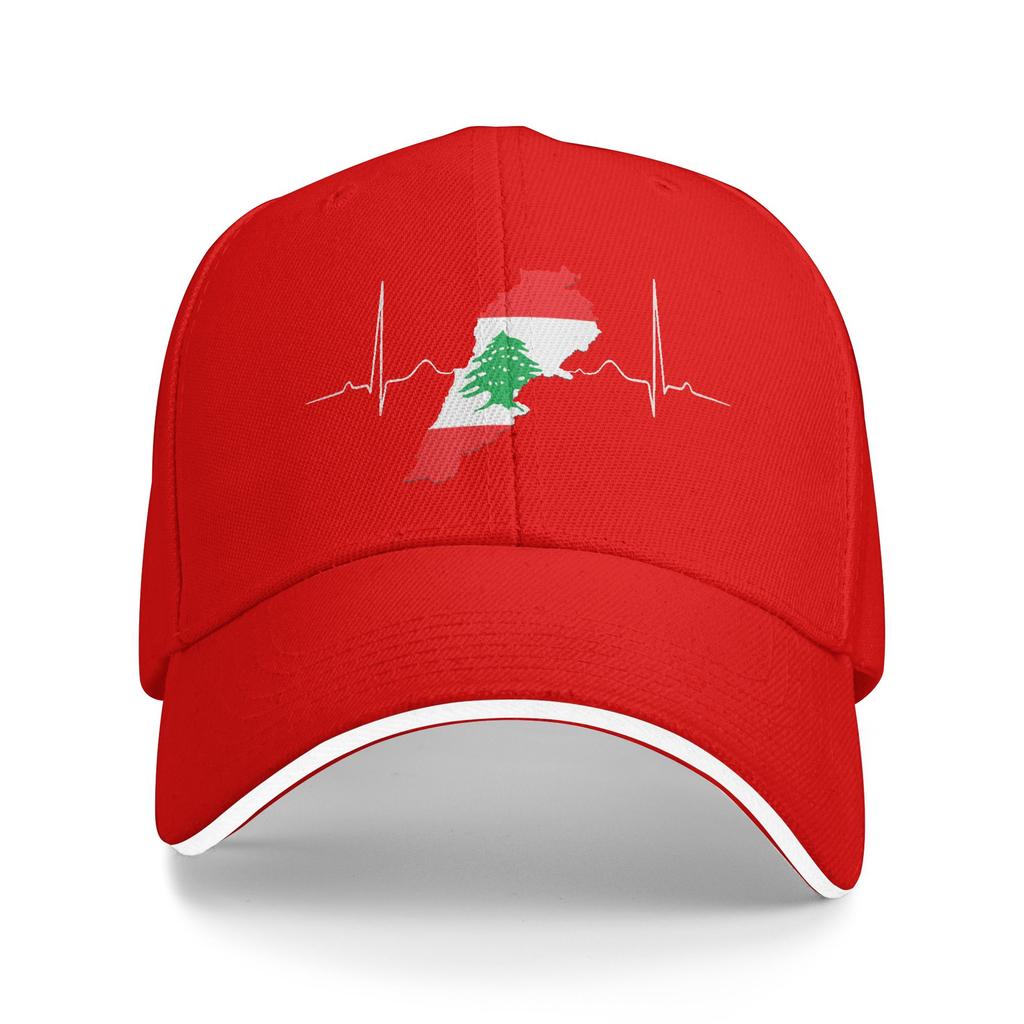Lebanon Heart Lebanese Heartbeat Vintage Lebanon Map Baseball Cap  Women Unisex Trucker Hat Casual Outdoor Sports Sun Baseball Caps