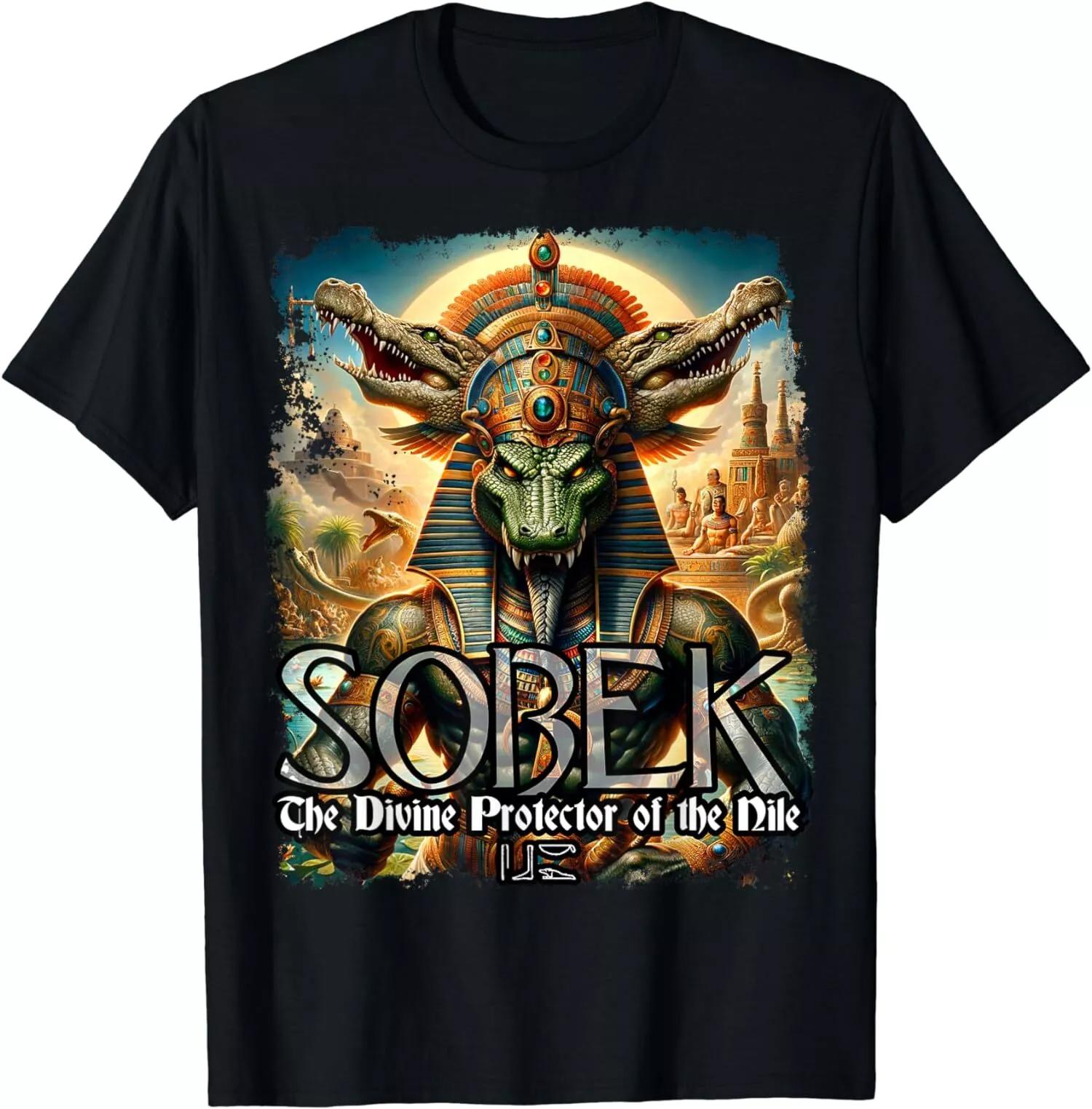 Sobek Crocodile Ancient Egyptian God Mythologys TShirt 100 Cotton ONeck Summer Short Sleeve Casual Mens Tshirt Size S3XL S