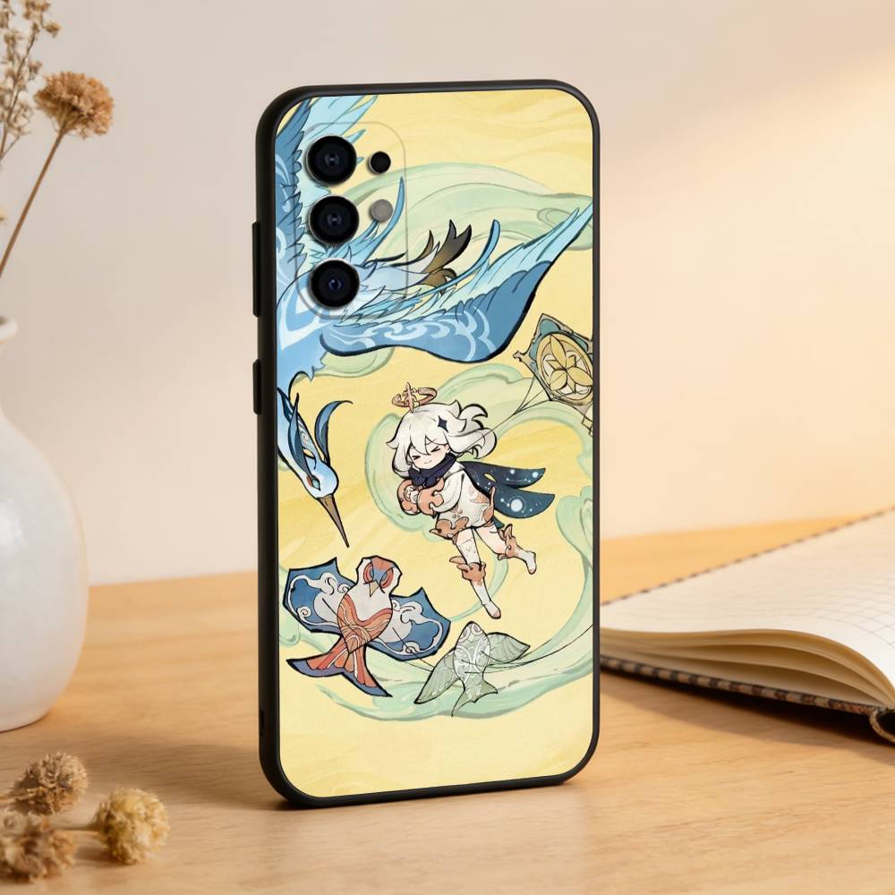 G-Genshin Impact P-Paimon Phone Case For Samsung S25,S24,S21,S22,S23,S30,Ultra,S20,Plus,Fe,Soft Silicone Black Cover