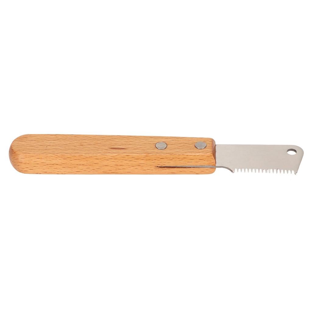 Dog Stripping Knife Wooded Handle Remove Floating Hair Comfortable Professional Pet Grooming Tool