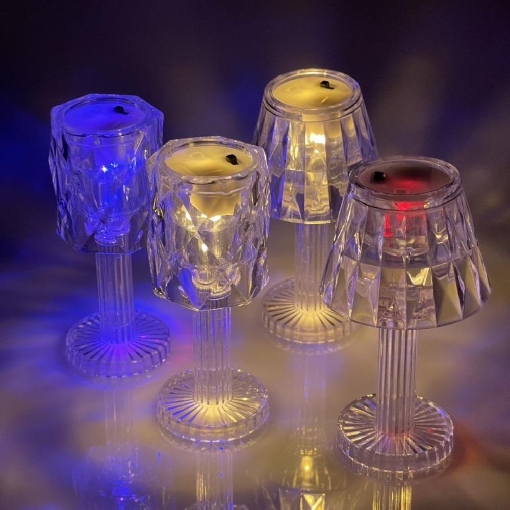 

Акриловая мини-светодиодная настольная лампа с прозрачным корпусом, прикроватная ночная лампа, прикроватная тумбочка